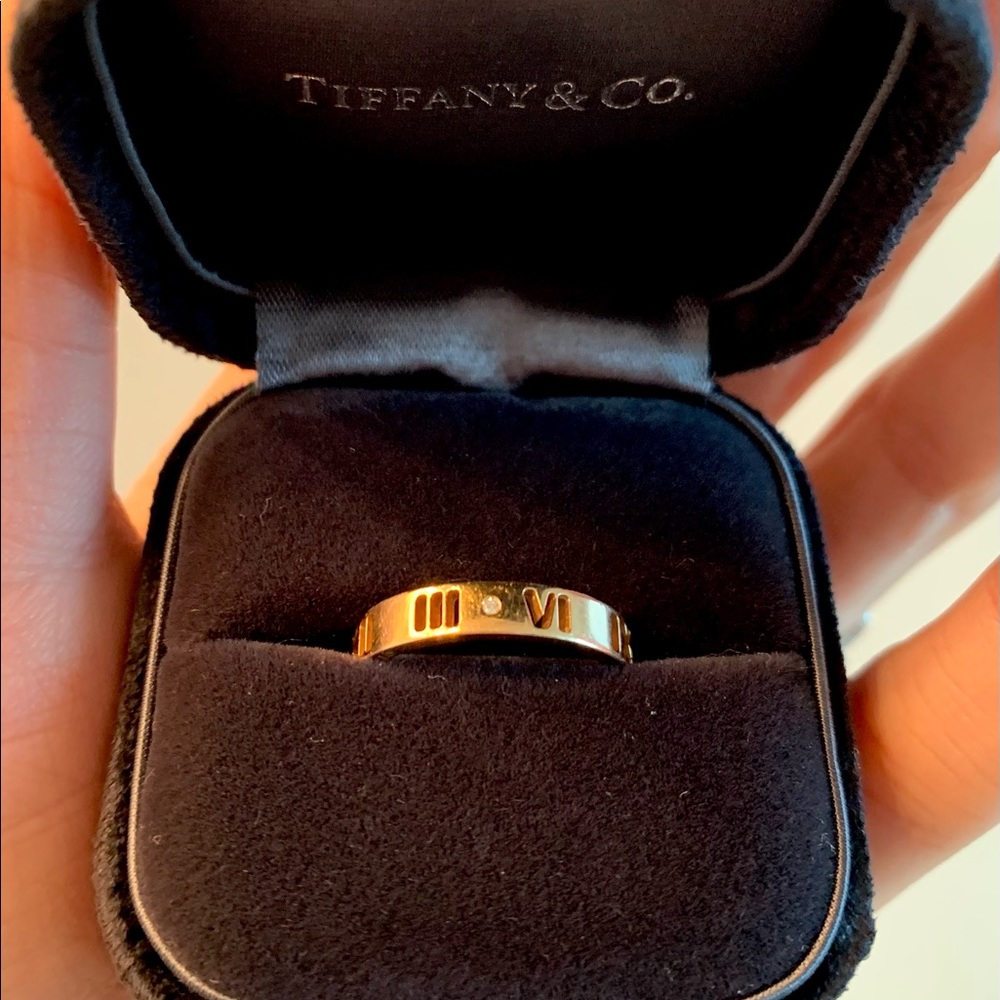 Tiffany Atlas Pierced 18K Rose Gold Ring - Picture 7 of 7